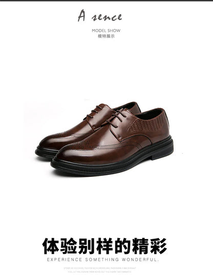 High Quality Mens Shoes 2026 New British Style High-End Leather Shoes Formal Business Wedding Groom Derby Shoes Hot Selling Shoe