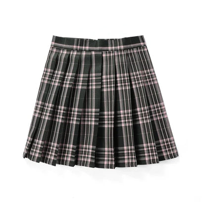 Summer Women High Waist Pleated Plaid Skirts Mini Tennis Skirt Harajuku JK Japanese School Uniform Short A-Line Mini Skirt Girl