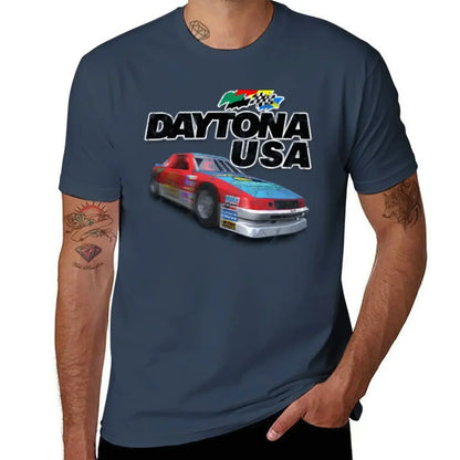 plus size tops man clothes custom t shirts design your own workout shirts for men Daytona USA Distressed Car Logo T-Shirt