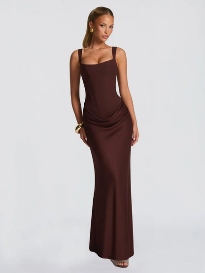 White Sexy Corset Maxi Dress Party Outfit Women’s Evening Dress Long Black Dinner Ball Gown Elegant Prom Dresses