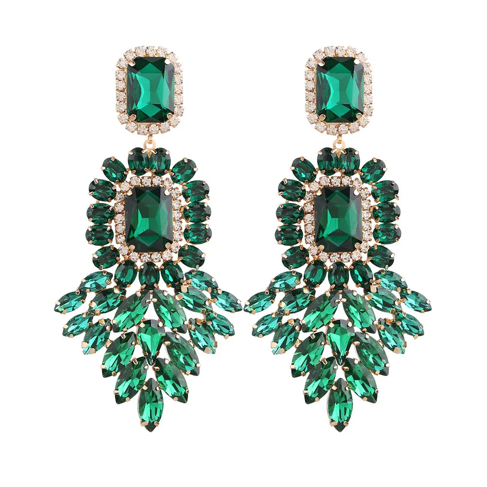 New Crystal Dangle Earrings For Women Rhinestone Earrings Weddings Ladies Party Fashion Jewelry Accessories Wholesale Gifts