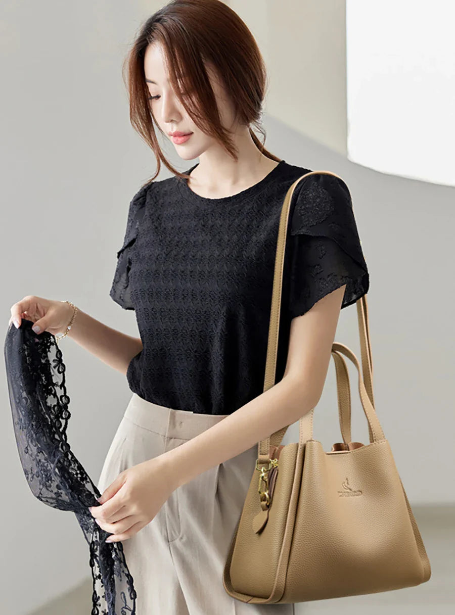 Genuine Brand Soft Leather Top-handle Bags Female Handbags Women Shoulder Crossbody Totes Messanger Bag Large Capacity Big Sac