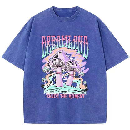 Dreamland Enjoy The Moment Graphic Men T Shirt Fashion Casual Tshirt Street Comfortable Tees Clothing Cool Big Size T-Shirts