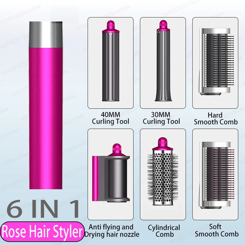 6 IN 1 Hair Styler 110V Negative Ion Hair Dryer Set Multi Hair Styler Professional Blow Dryer Brush for Curling Gift for Women