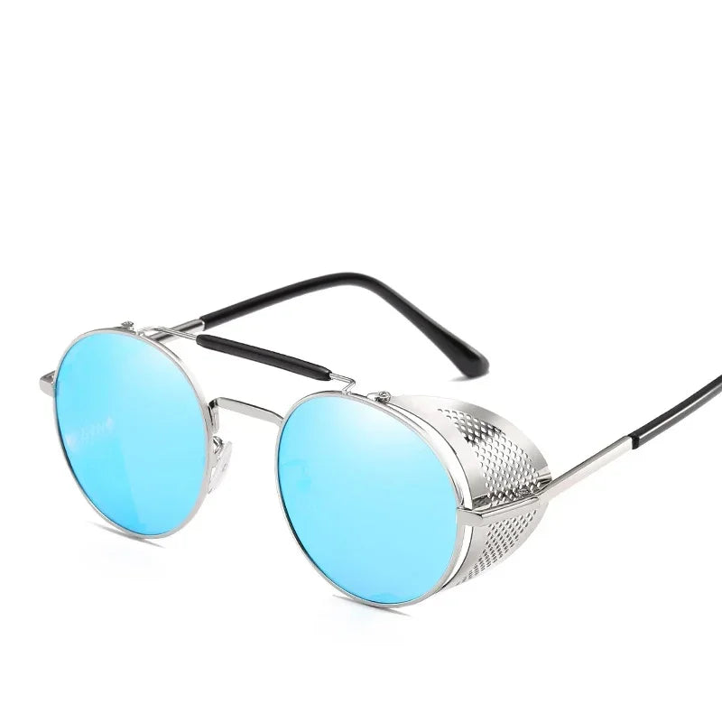 Retro Round Metal Sunglasses Steampunk Men Women Brand Designer Glasses Oculos De Sol Shades UV Protection