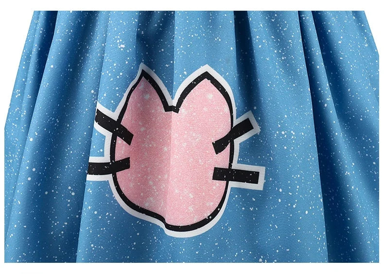 Fly-sleeve Cat Striped Princess Dress Girls Summer Dresses Gabbys Dollhouse Cosplay Costume Carnival Outfits Kids Birthday Gift
