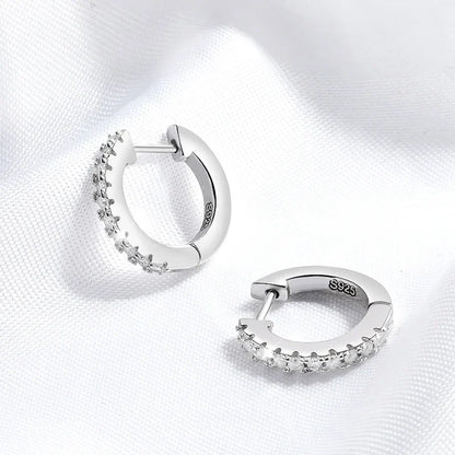 D Color All Moissanite Hoop Earrings for Women High Quality S925 Sterling Silver Jewelry Girl's Birthday Gift Wholesale