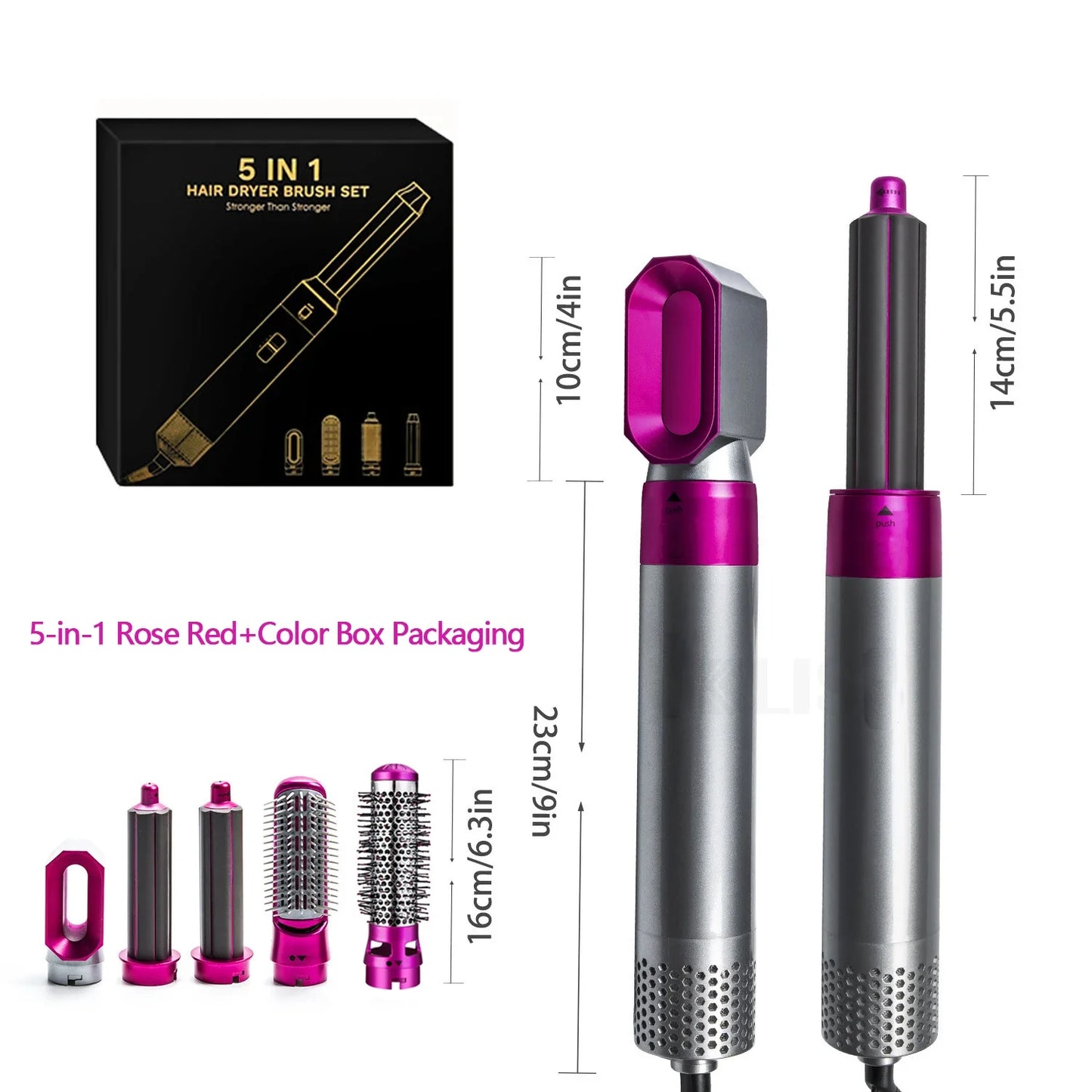 5-in-1 Hair Styling Kit Multi-Function Curling Iron Straightener Hot Air Brush Quick Styling Hair Care Beauty Tools