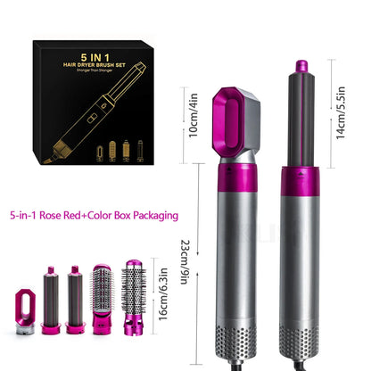 5-in-1 Hair Styling Kit Multi-Function Curling Iron Straightener Hot Air Brush Quick Styling Hair Care Beauty Tools
