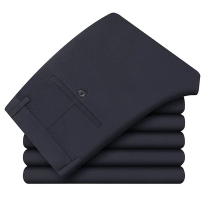 Mens Business Casual Pants Elastic Dress Pants Classic Fit Men Formal Suit Pants Navy Trousers M-3XL
