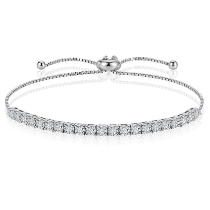 3/4/5mm Adjustable Moissanite Tennis Bracelet for Women Men D Vvs1 Round Gems Lab Diamond Chain S925 Sterling Silver