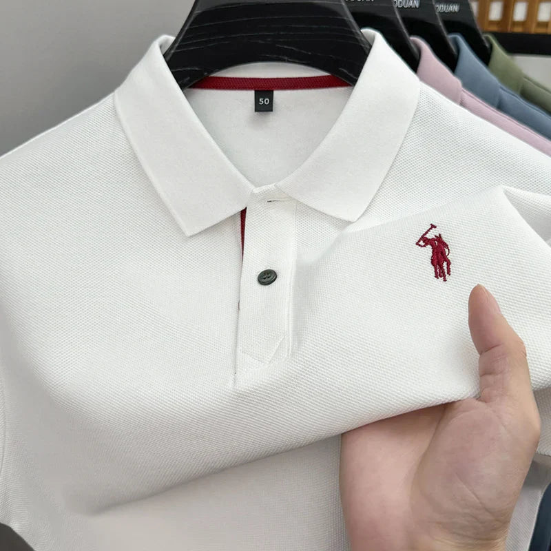 Luxury brand 100% cotton short sleeve polo shirt summer new trend Paul pony embroidery T-shirt business golf casual men's wear