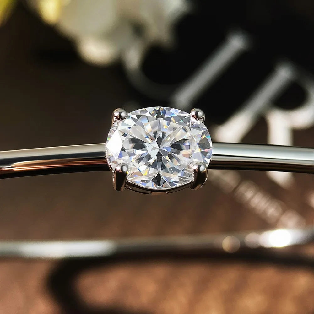 2ct Oval Cut Moissanite Bangles Elegant Women Diamond Solid s925 Silver GRA Certified Dainty Bracelet Fine Jewelry Gift