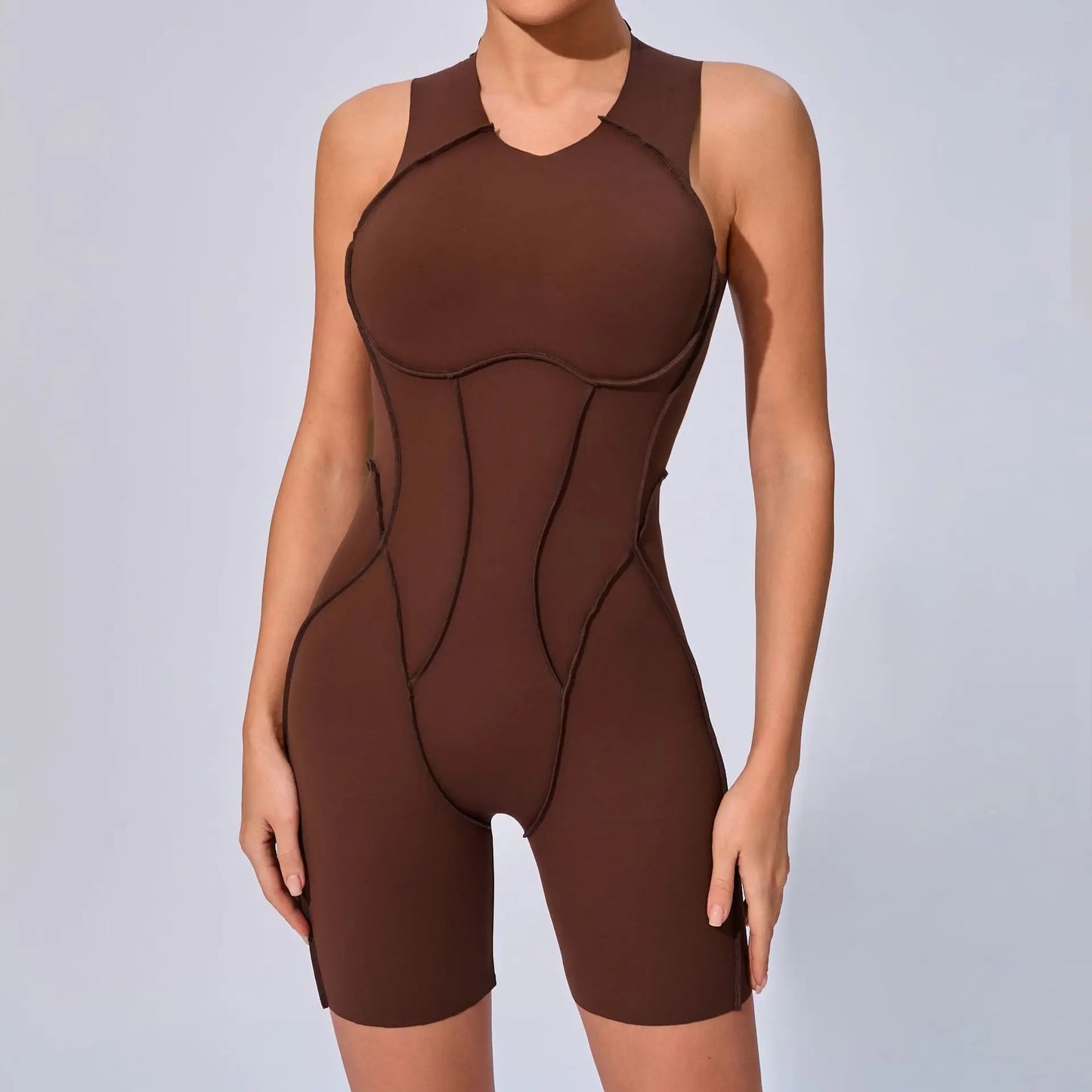 Women's High Elasticity Sports Bodysuit Kit Yoga Fitness Jumpsuit Open Back Hip-Lift Outdoors Gym Workout Sexy Fitness Outfit