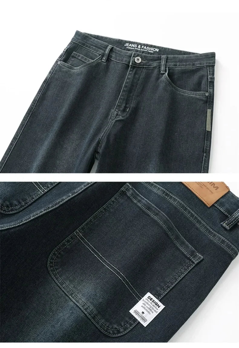 2025 Novo Estilo Y2 Primavera e Outono Jeans Folgados Masculinos Calças Retas Largas Casuais de Negócios Marca Roupas Masculinas