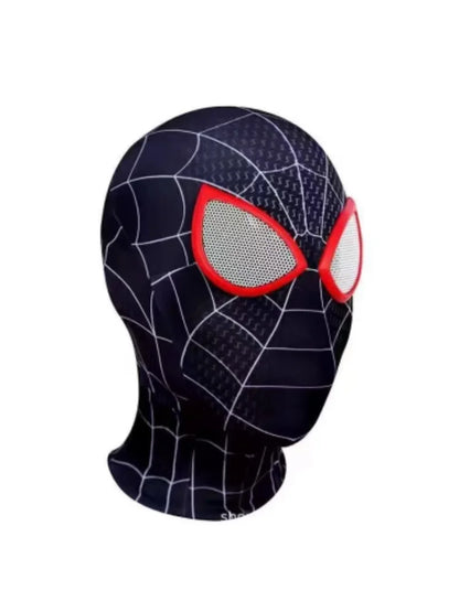 3D Mask Costume for Kid Adult Miles Morales Spider-Man Cosplay Bodysuit Halloween Carnival Superhero Full Body Zentai Jumpsuit