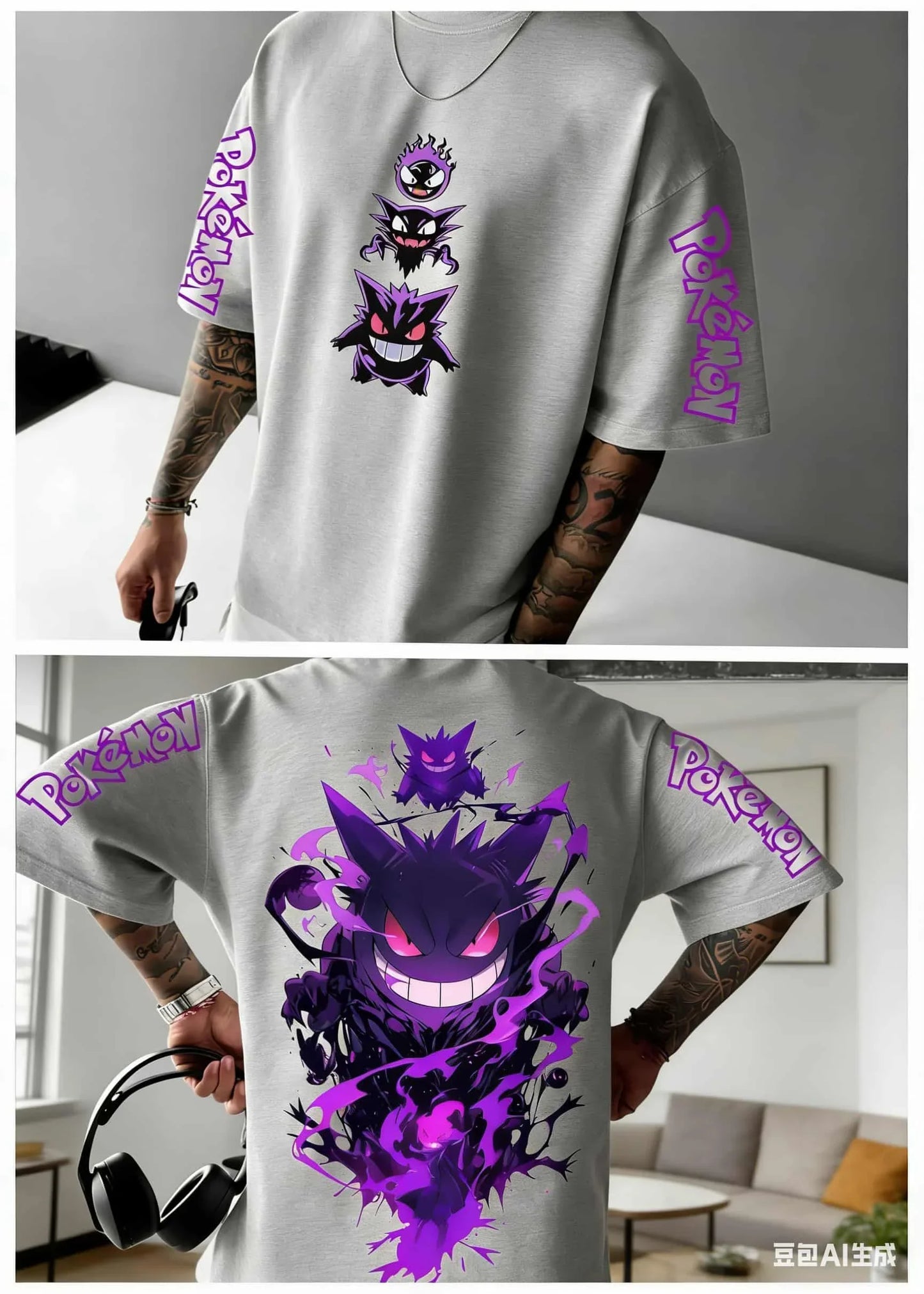 Fashion Cotton Summer Breathable Anime Cotton Printed T-shirt Unisex High Quality Short-sleeved Parent-child Top