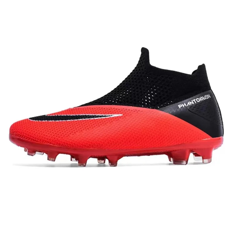 Big Size 49 48 Slip On Soccer Shoes Unisex Long Spike AG/TF Artificial Football Shoes Indoor Anti-slip Training Sport Boots
