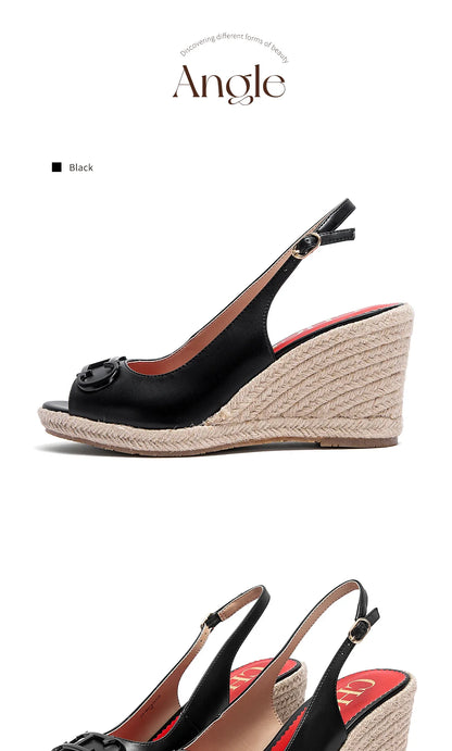 Women's Sandals Summer New Wedge Fish Mouth High Heel Open Toe Platform Summer Formal Shoes 8.5cm
