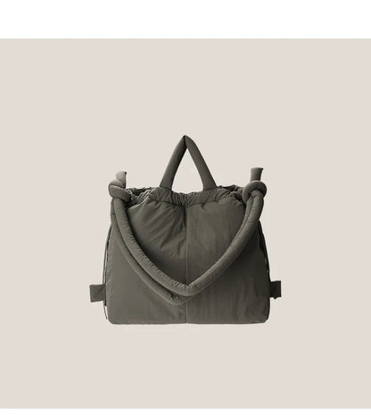 Casual nylon padded tote bag designer soft puffer women shoulder crossbody bags Simple Vintage large capacity handbags 2025