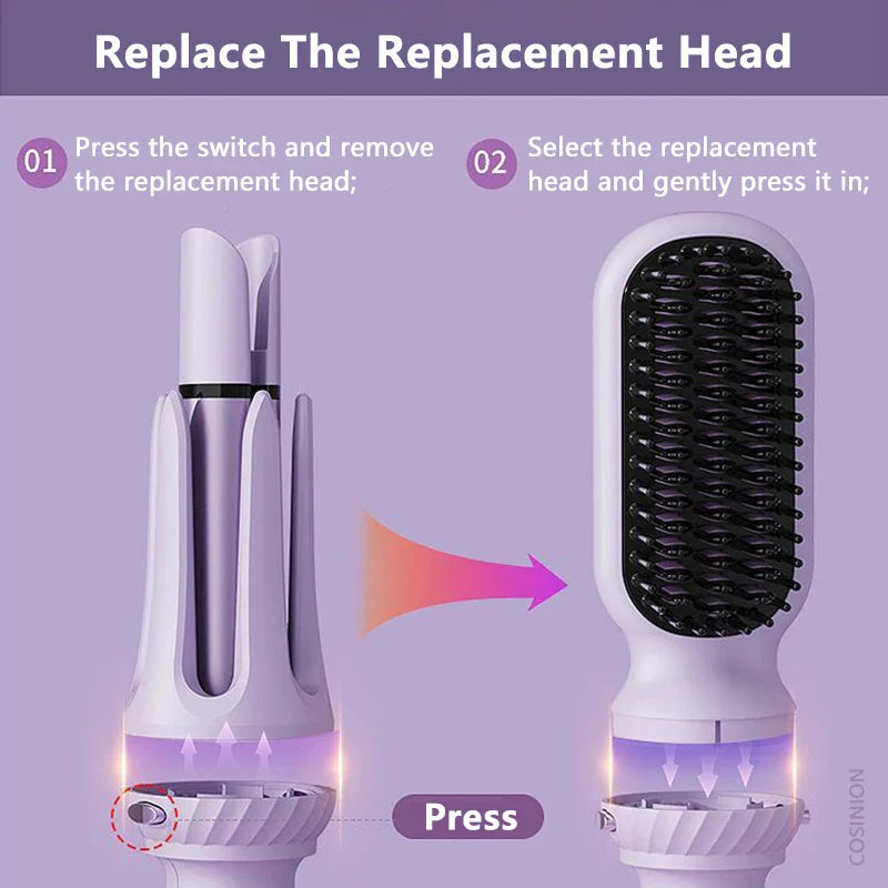 3 IN 1 Negative Ions 28mm & 32mm Roll Automatic Hair Curler Heating Straight Hair Comb Electric Ceramic Curling Iron Hair Stick