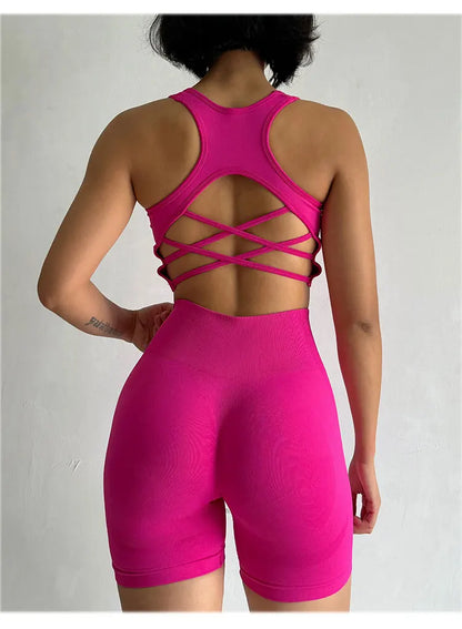 High Waist Butt Lifting Fitness Suit Gathering Beautiful Back Yoga Suit Bras Quick-drying Running Peach Buttock Training 2PCS