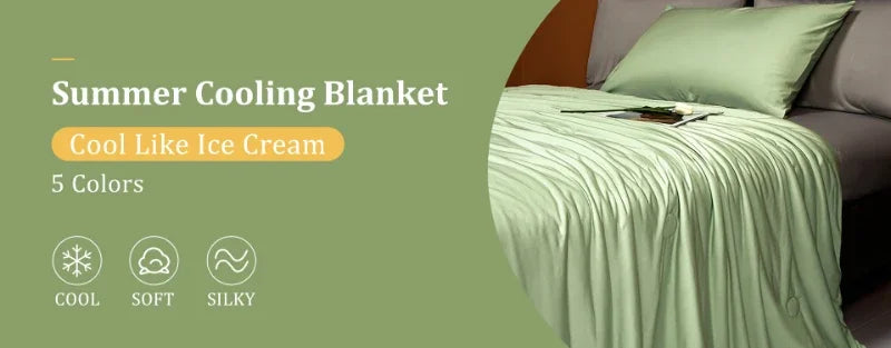 High Quality Cooling Blankets Smooth Air Condition Comforter Lightweight Summer Quilt with Double Side Cold  Cooling Fabric