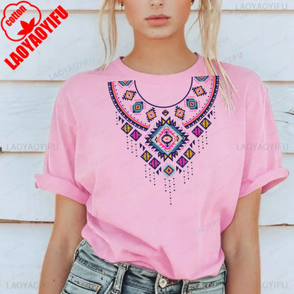 Shirt Ornament Print Shirt Ukraine Shirt Ukrainian T-shirt Gift for Women High Quality Cotton Tops Creativity Style