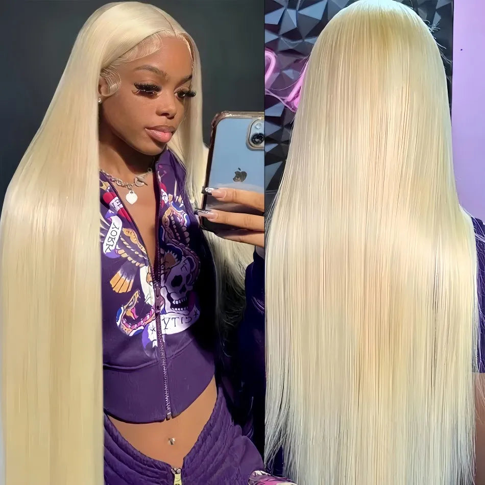 Straight Human Hair Wigs 613 Blonde 13X6 Hd Lace Frontal Wig 220 Density 13X4 Lace Front Wigs Human Hair 38 Inch Pre Plucked Wig