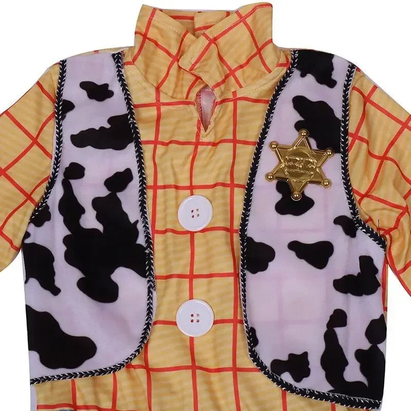 4-12Y Boys Cowboy Woody Cospaly Costume Anime Character Adventure Costume Halloween Kids Performance Costume