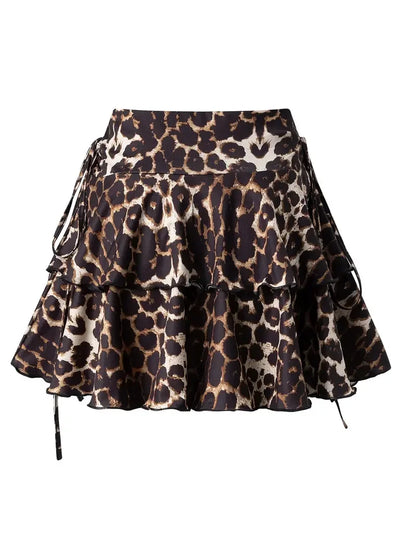 2026 Leopard Print Slight Strech Skirt Women Summer Fashion Outdoor Versatile High Waist Slim Fit Elastic Waist Short Skirt
