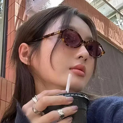 New Frame Oval Shape Sunglasses Classic Men's Vintage Sun Glasses Women Outdoor Leisure Eyewear UV400 Glasses Shades