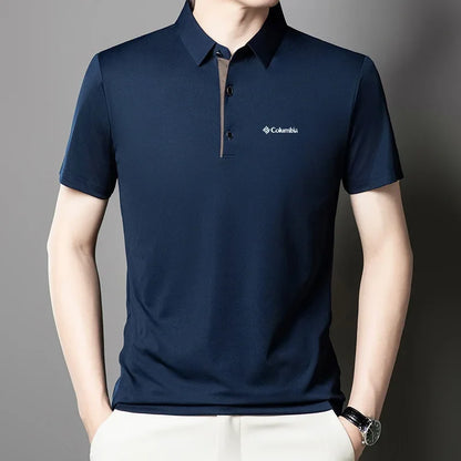 Designer Men's Brand Short Sleeve Polo Shirt New Lapel Casual Letter Print T-Shirt Top Versatile Business Trendy Men's Clothing