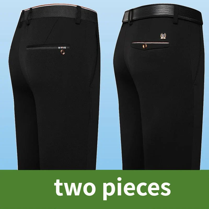 Classic Black Men's Office Dress Pants for Business Formal Fashionable Slim Fit Men's Suit Pants Casual Trousers Plus Size 28-40