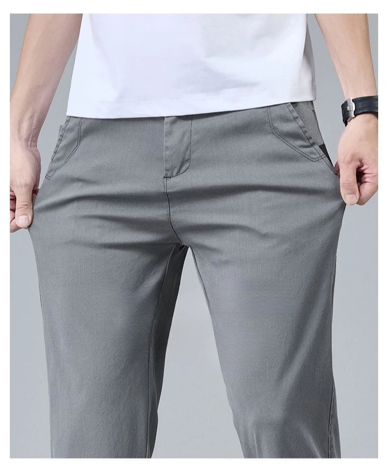 Men's Summer Lyocell Shorts Thin Breathable Comfortable Slim Korean Fashion Short Pants Elastic Waist Casual Vacation Pants