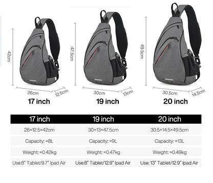 Men One Shoulder Backpack Women Sling Bag Crossbody USB Boys Cycling Sports Travel Versatile Fashion Student School