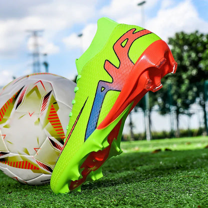 New Men Football Boots Cleats High-top Sneakers High-quality Non-Slip Indoor Soccer Shoes Futsal Grass Match Hot-selling Outdoor