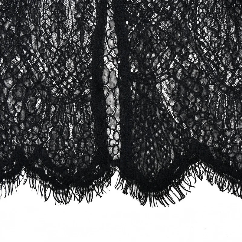 Lace Backless Sexy Mini Dress Women Gown Elegant See Through Turtleneck Sleeveless Bodycon Club Party Dresses Female