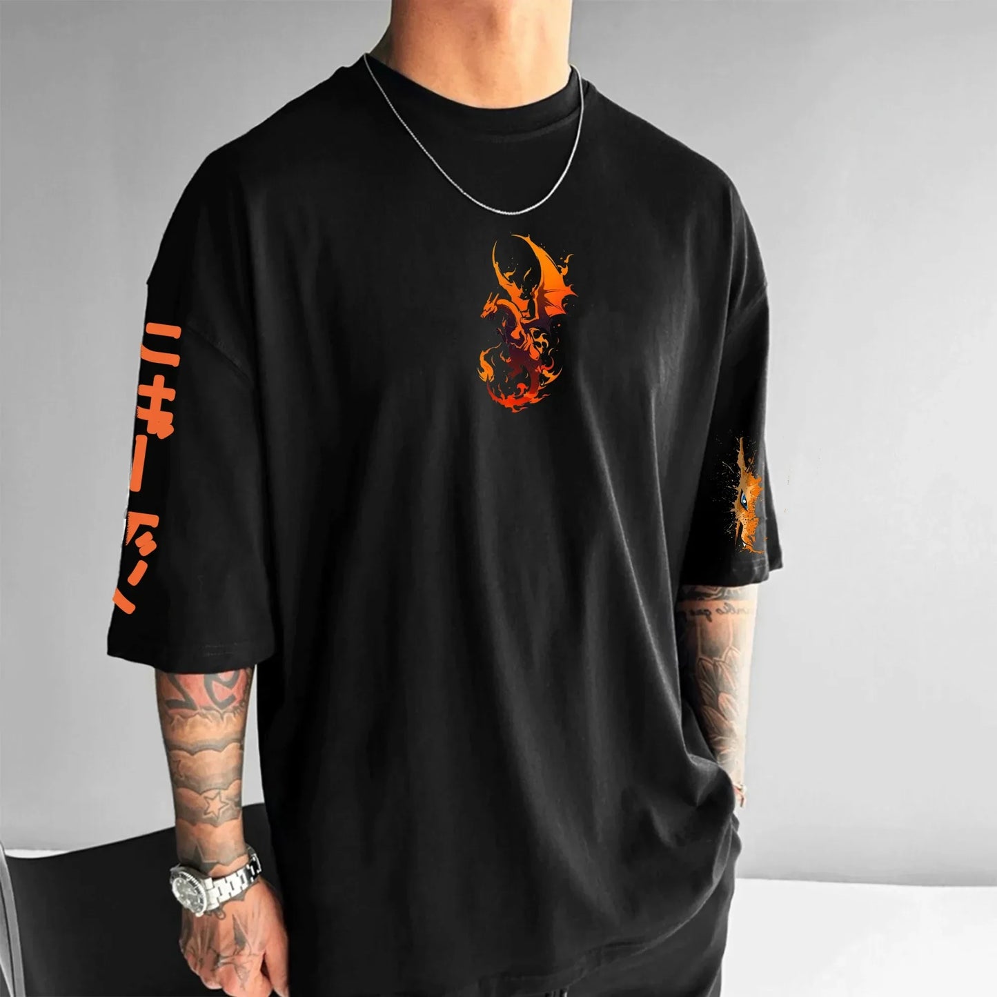 Japanese Anime Peripheral Bulbasaur Short Sleeve T-Shirt Summer Men's Fashion Breathable Sports Top