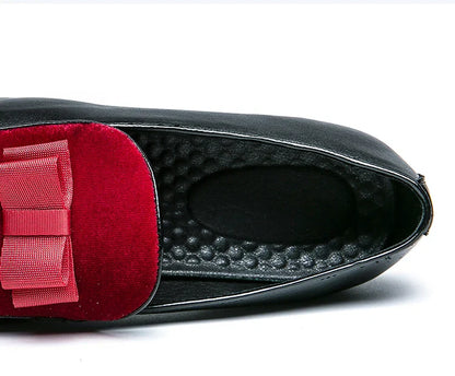 Fashion Wedding Shoes For Men Dress Casual Business Leather Shoes Male Classic Formal Bow Office Social Party Shoes Man Loafers