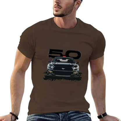 Black Mustang S550 T-Shirt for a boy hippie clothes vintage plain t shirts men
