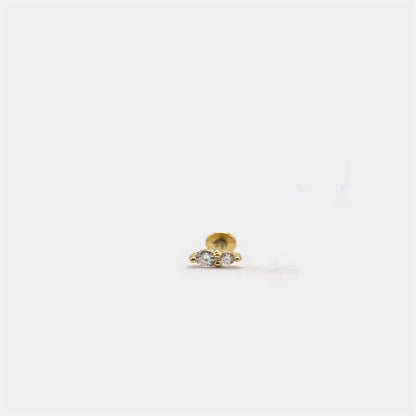 1PC Four Pointed Star Moon Tassel Lotus Cartilage Spiral Puncture 925 Sterling Silver Stud Earring For Women Ins Earring