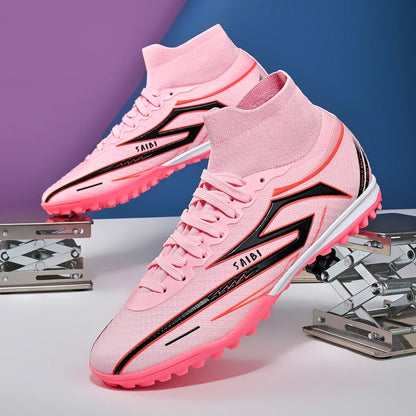 Breathable TF Turf Soccer cleats PU Fabric Composite Upper Rubber Anti-slip Sole Cost-effective Men Women Kids Footwear