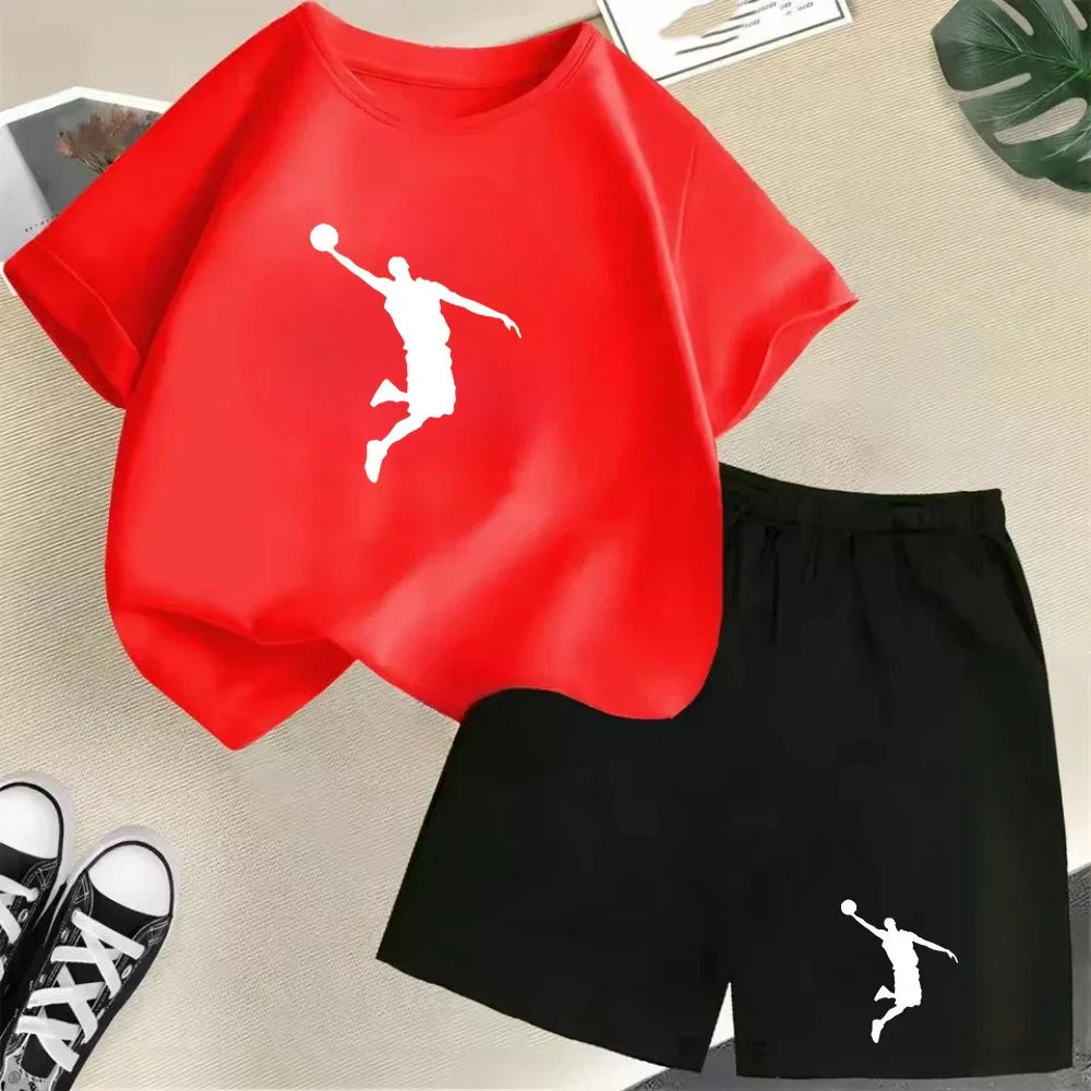 T-shirt ensemble sport mode garçons filles Shorts 2 pièces ensemble décontracté marque impression