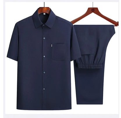 Shirts + Pants 2025 summer new style Sportswear Men's Casual Sets Male Fashion Chinese style shirts and trousers M-4XL