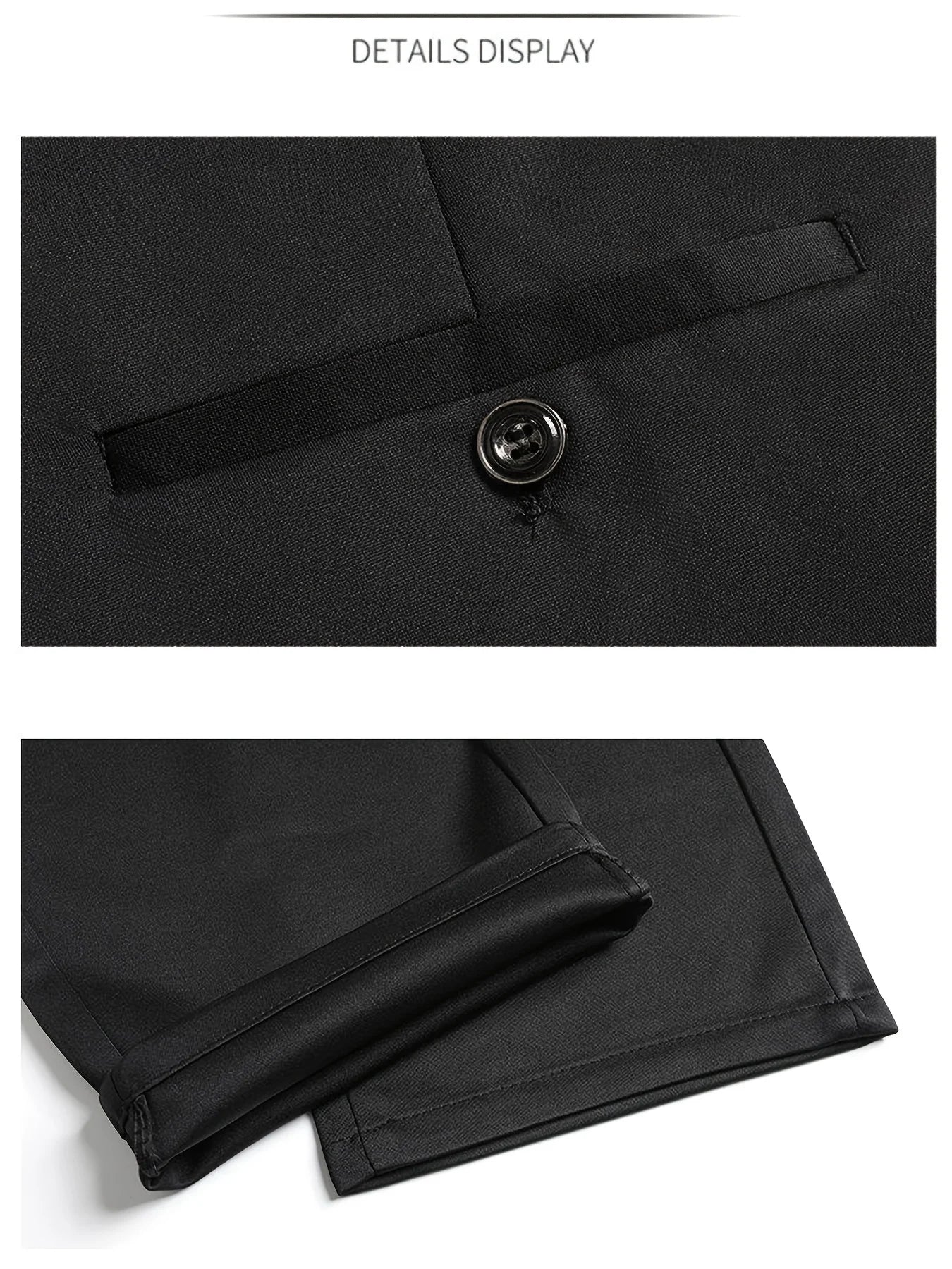 Men's Casual Stretch Dress Pants Slim Fit Straight Business Trousers