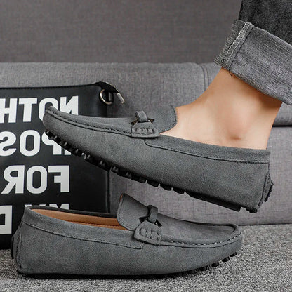 Genuine Leather Men Casual Shoes High Quality Suede Slip on Man Loafers Flats Soft Non Slip Mens Driving Shoes Size 38-46
