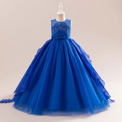 Summer Baptism Bridesmaids Girls Party Dress Elegant Tulle Wedding Princess Prom Dress For Girl Gala Birthday Christmas Vestidos