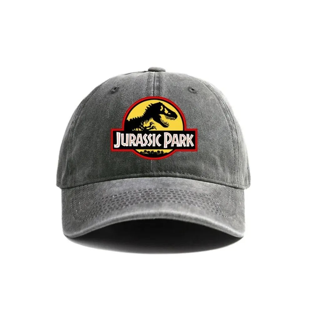 Jurassic Park Baseball Cap Distressed Hats Cap Dinosaur Men Retro Outdoor Summer Adjustable Hat Casual Versatile Sun Protection