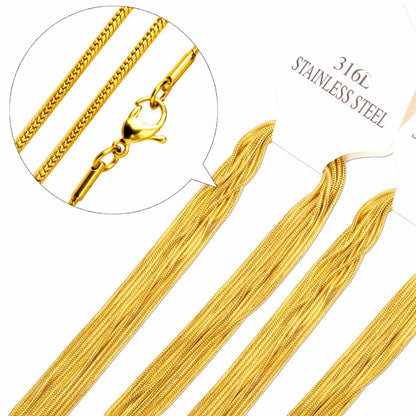 1MM/2MM/3MM Round Snake Chain Necklace For Women Men Gold Color Stainless Steel Herringbone Choker Fashion Jewelry Gift
